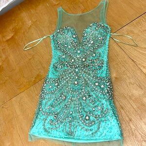 Jovani Mint Bling Cocktail‎ women’s size 6 Formal